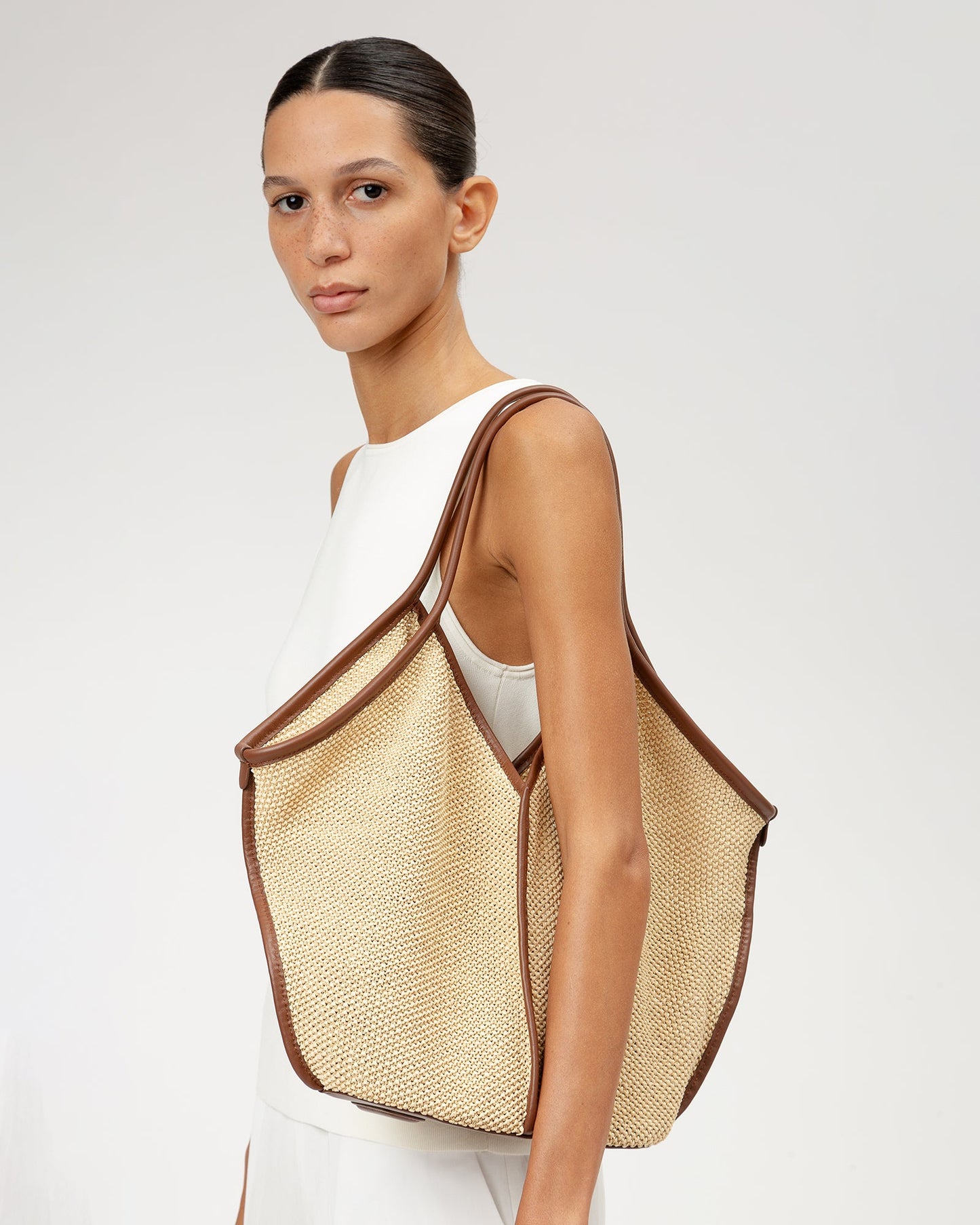 CALELLA SOFT RAFFIA - Leather-trimmed Tote Bag - Hereu Men|Women