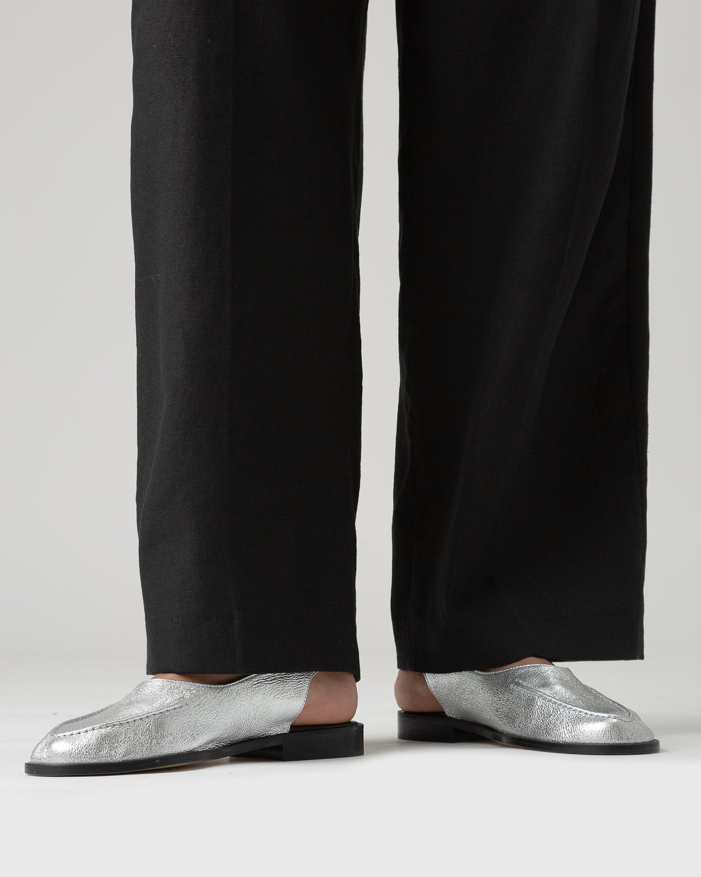 JULIOL SLINGBACK METALLIC - High-Cut Deconstructed Slingback Loafer - Hereu Women