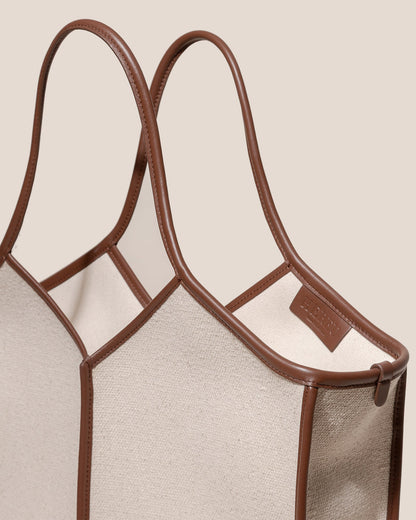 CALELLA SQUARED MEDIUM CANVAS - Leather-trimmed Tote Bag - Hereu Men|Women