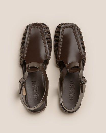ALARO - Square-Toe T-bar Sandal - Hereu Women