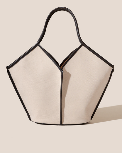 CALELLA - Leather-trimmed Organic Cotton Tote Bag - Hereu Women|Men