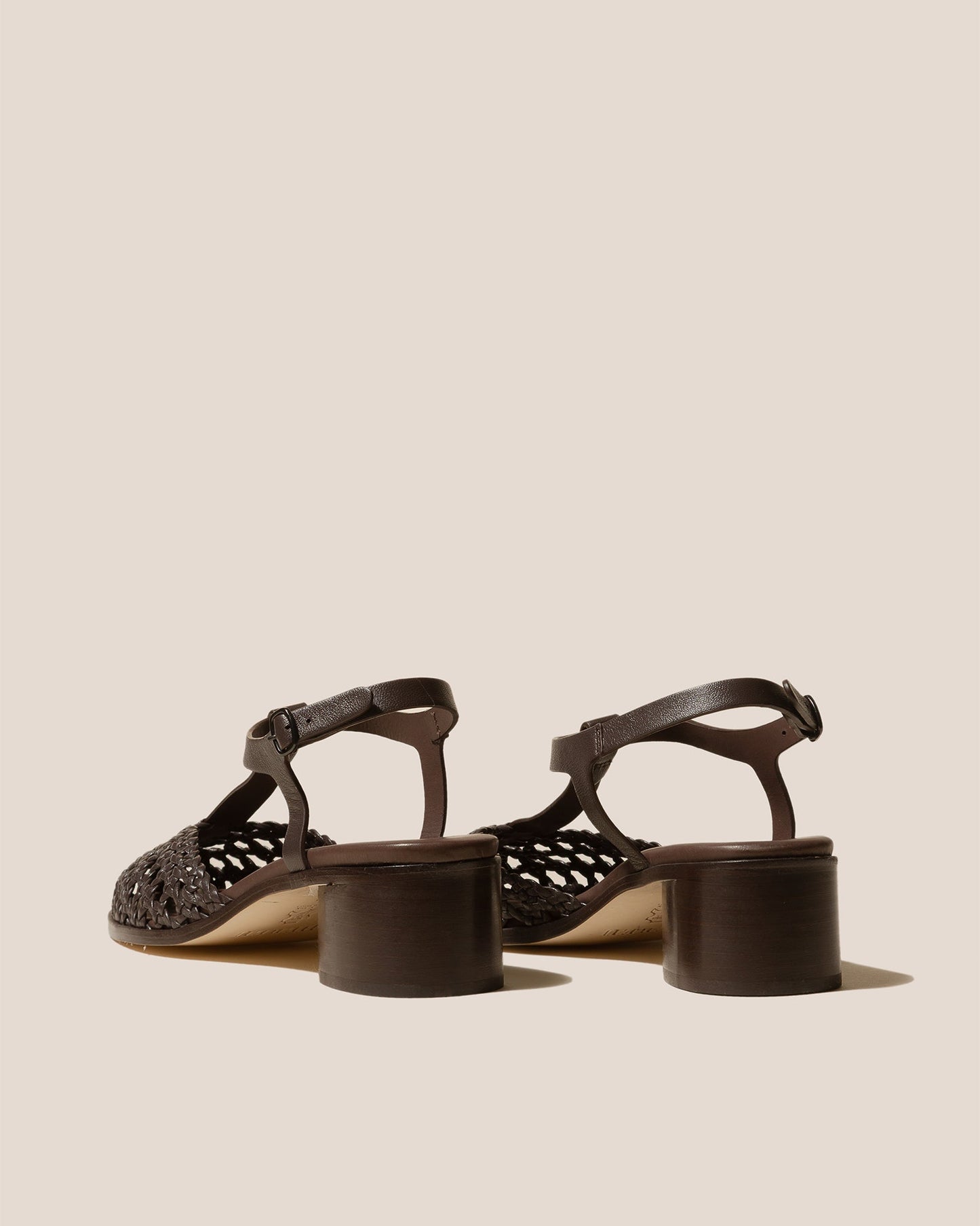 GABIA - Heeled Woven T-bar Sandal - Hereu Women
