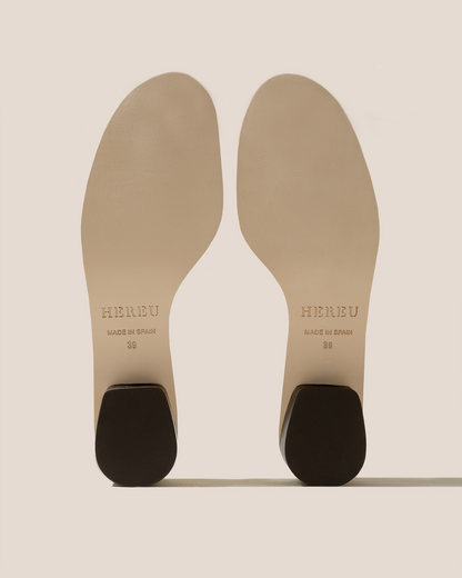 GABIA - Heeled Woven T-bar Sandal - Hereu Women