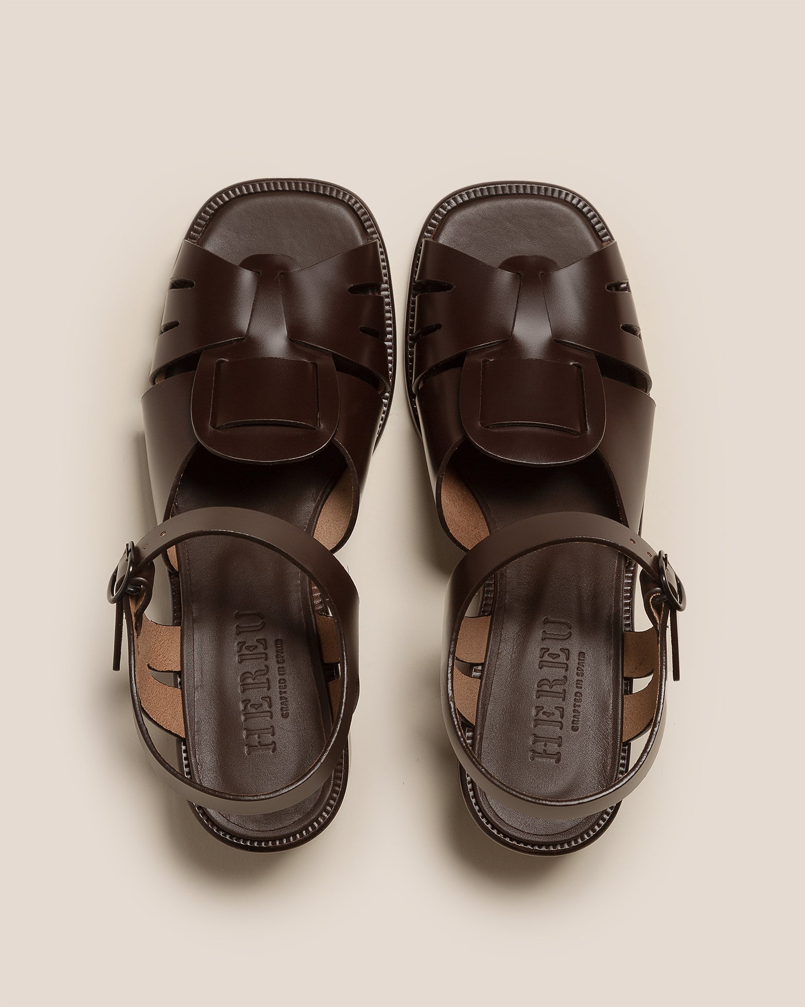 ANCORA SQUARED HEELED - Open-Toe Fisherman Sandal - Hereu Women