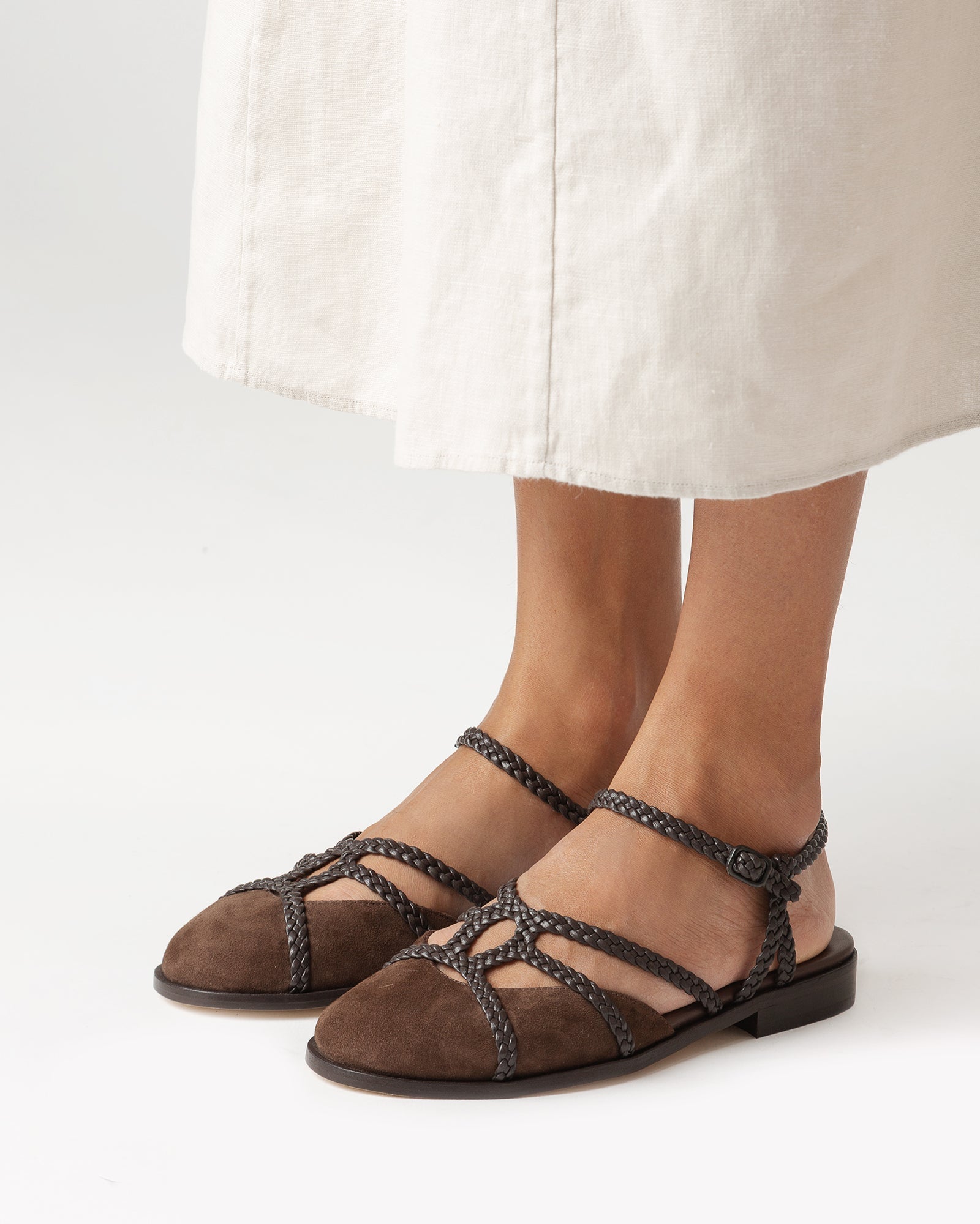 RANYA - Woven Round-Toe Sandal - Hereu Women