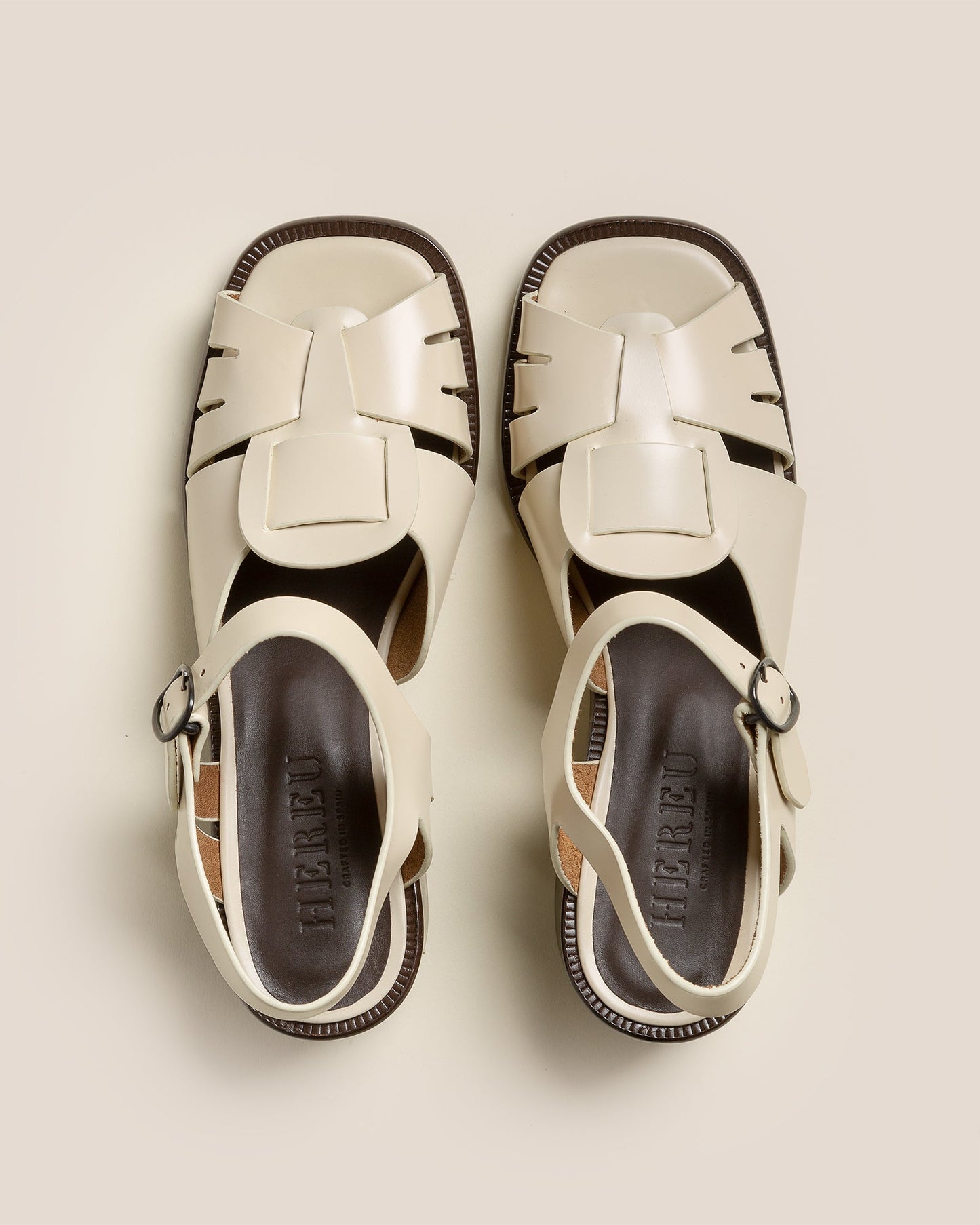 ANCORA SQUARED HEELED - Open-Toe Fisherman Sandal - Hereu Women