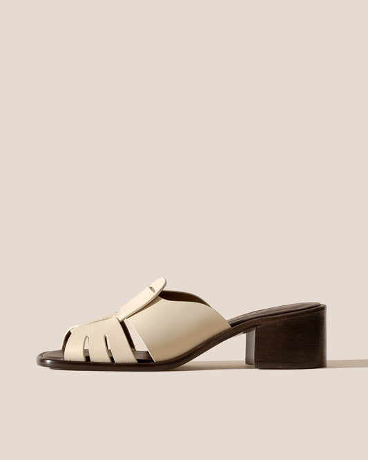 ANCORA SQUARED HEELED SLIDE - Heeled Fisherman Slide - Hereu Women