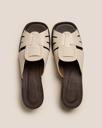 ANCORA SQUARED HEELED SLIDE - Heeled Fisherman Slide - Hereu Women