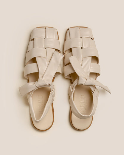 BENA - Interwoven Knotted T-bar Sandal - Hereu Women