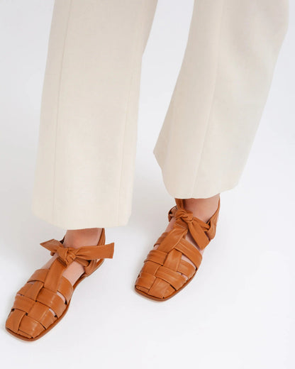 BENA - Interwoven Knotted T-bar Sandal - Hereu Women