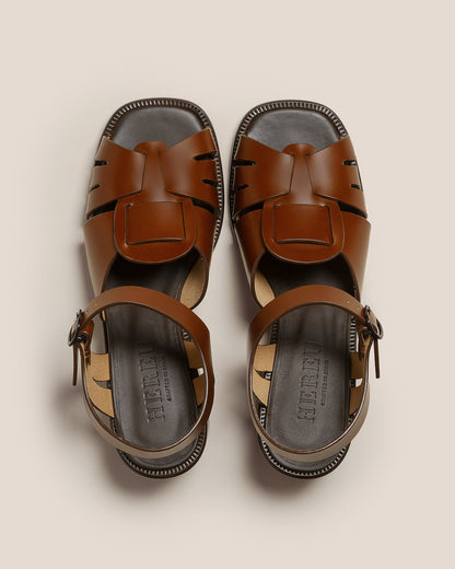 ANCORA SQUARED HEELED - Open-Toe Fisherman Sandal - Hereu Women
