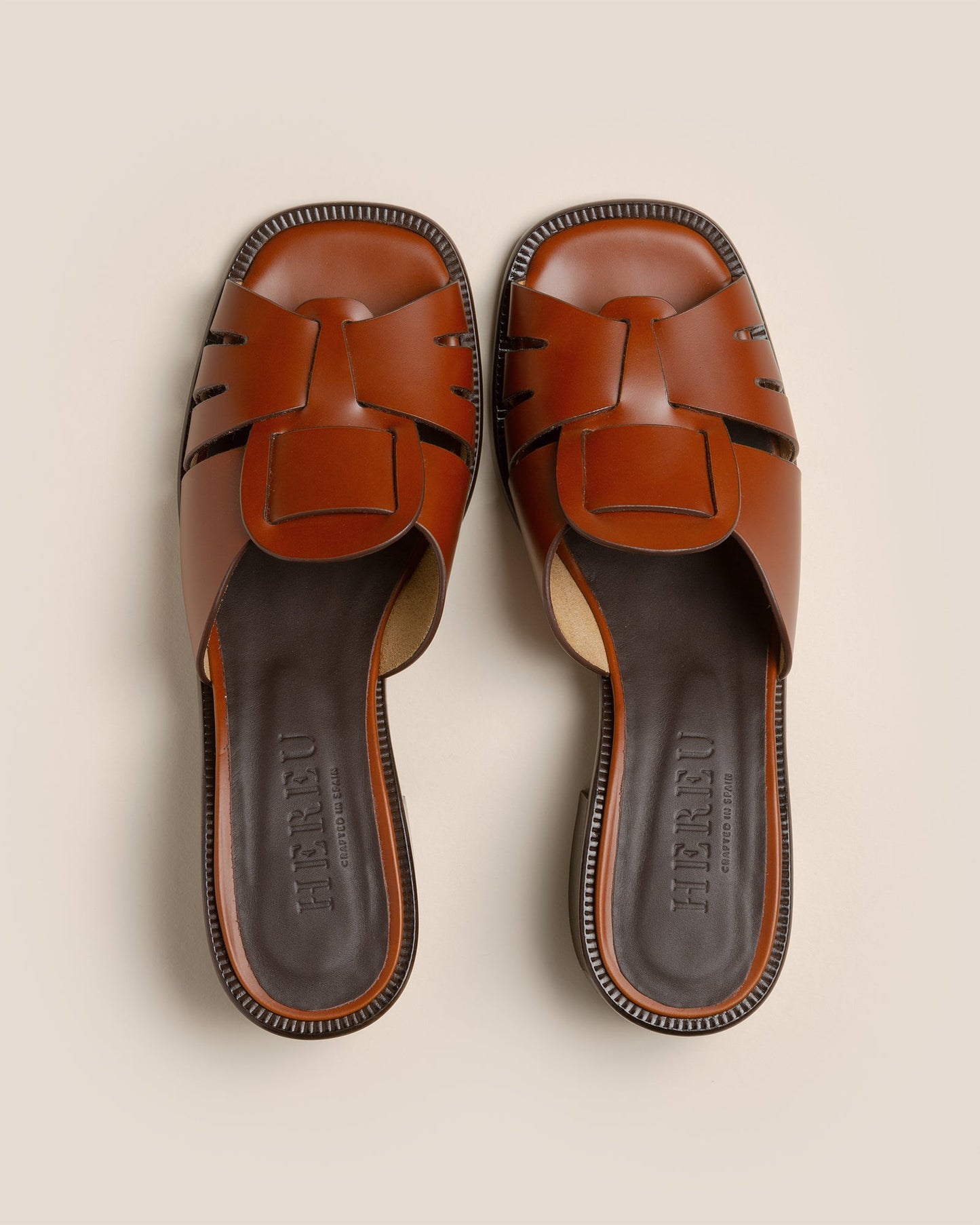 ANCORA SQUARED HEELED SLIDE - Heeled Fisherman Slide - Hereu Women