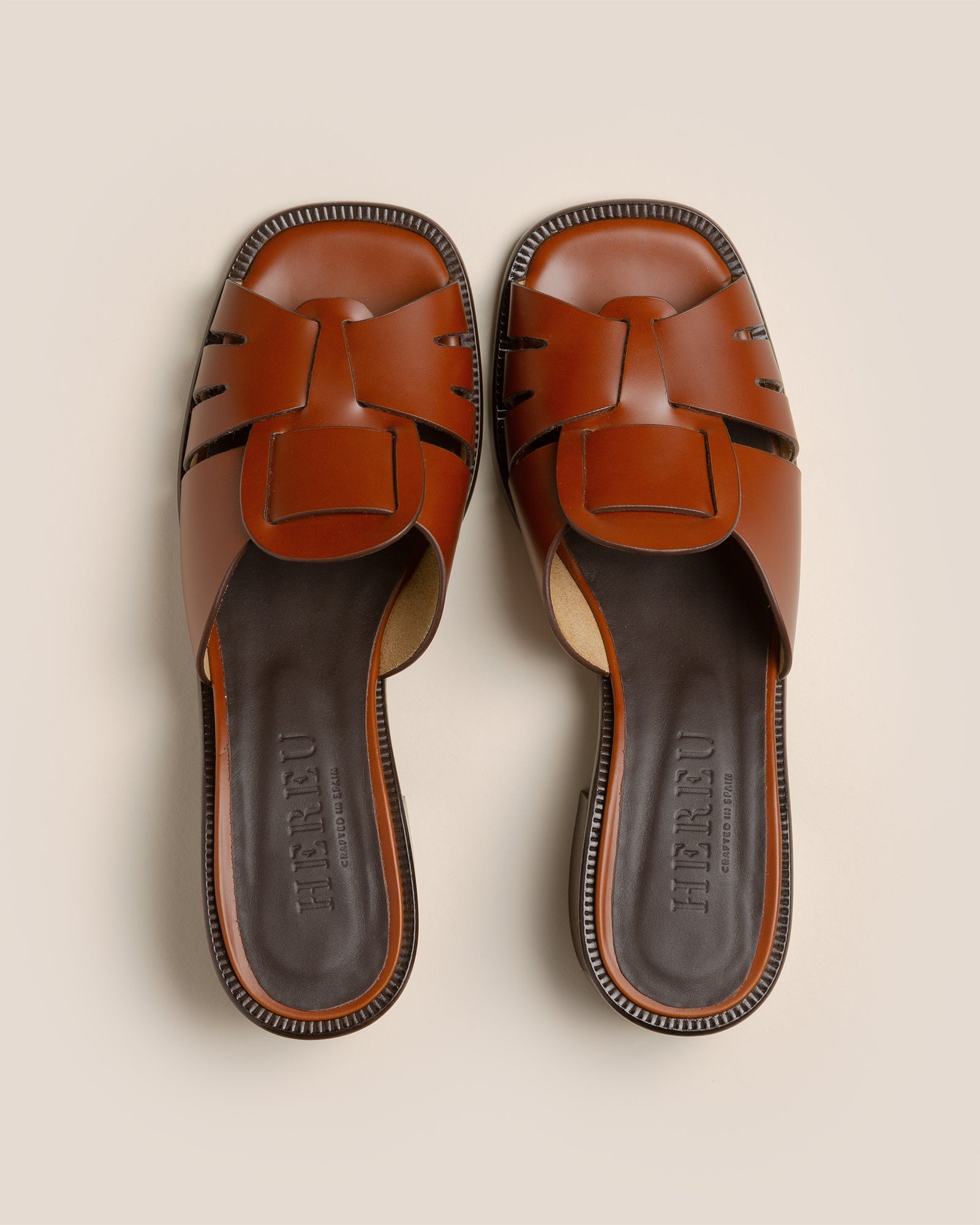 ANCORA SQUARED HEELED SLIDE - Heeled Fisherman Slide - Hereu Women