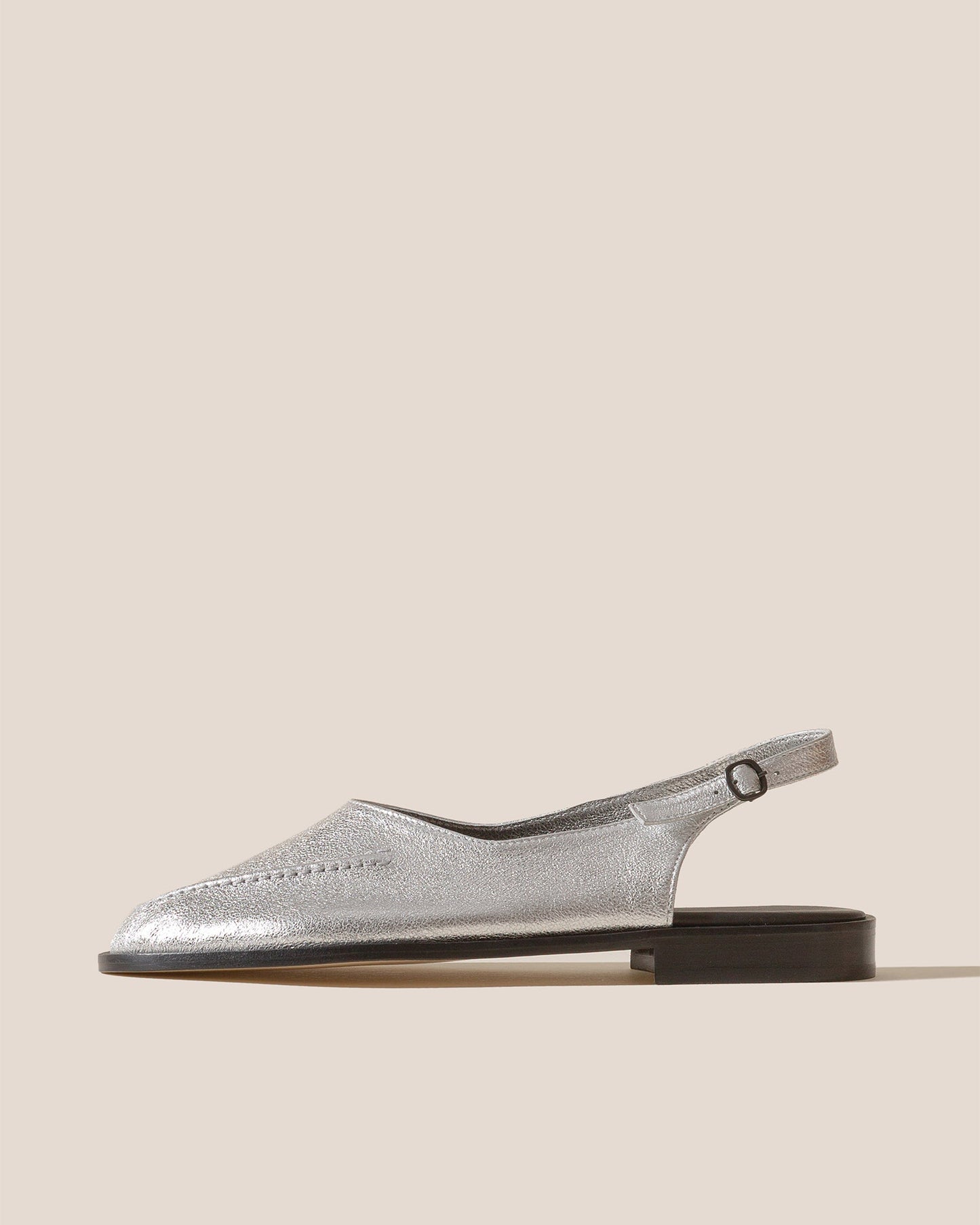 JULIOL SLINGBACK METALLIC - High-Cut Deconstructed Slingback Loafer - Hereu Women