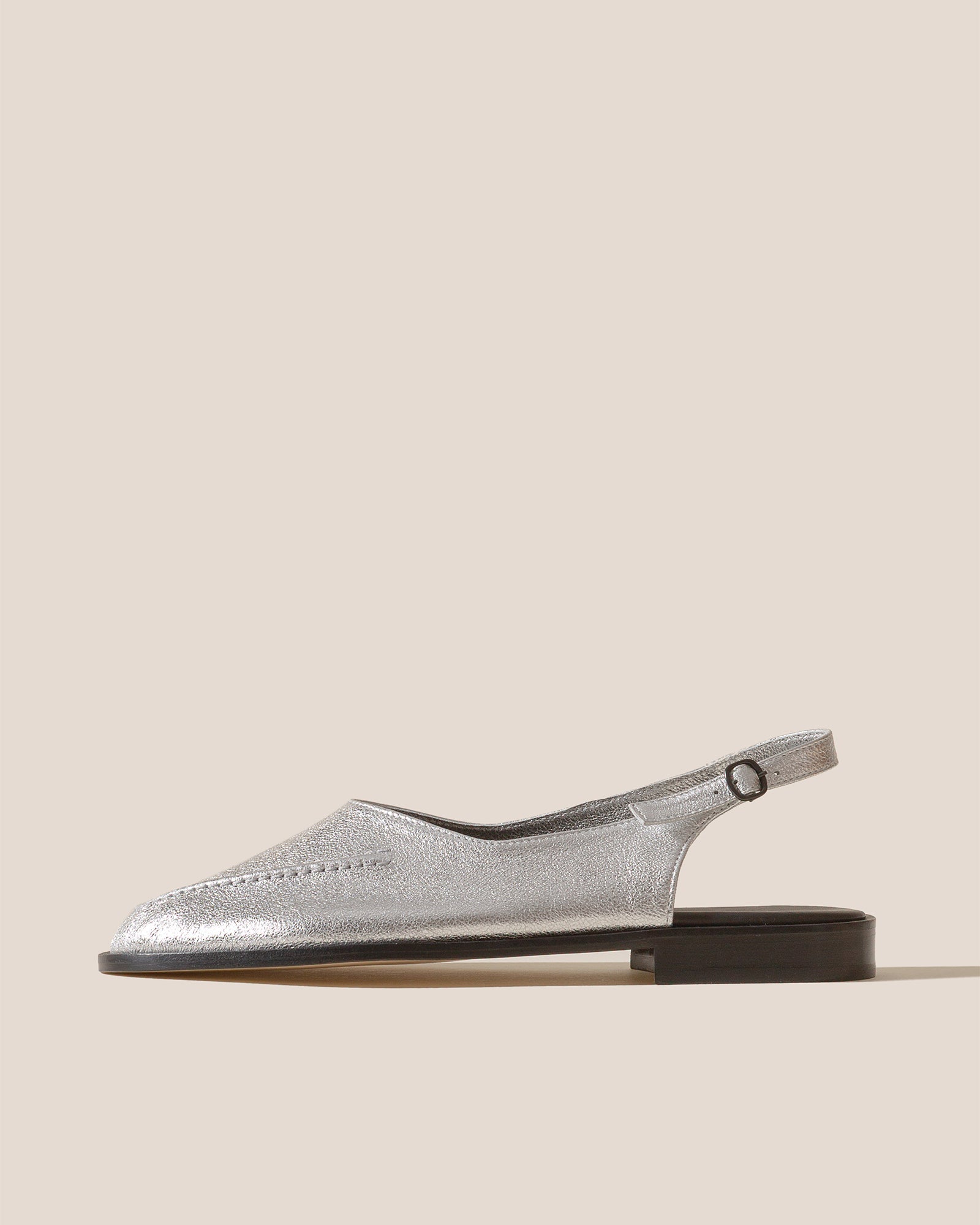 JULIOL SLINGBACK METALLIC - High-Cut Deconstructed Slingback Loafer - Hereu Women