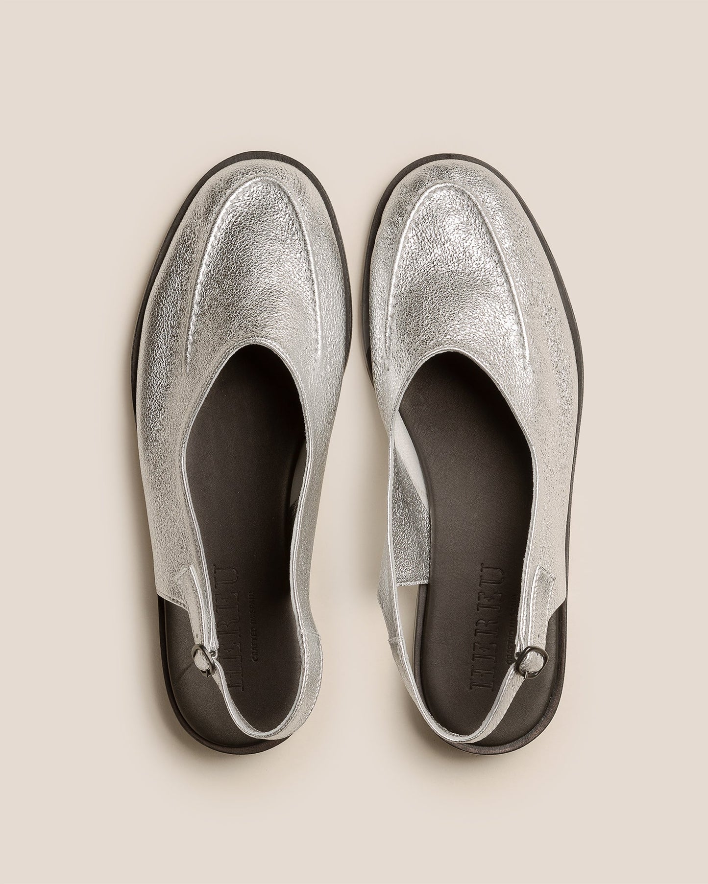 JULIOL SLINGBACK METALLIC - High-Cut Deconstructed Slingback Loafer - Hereu Women