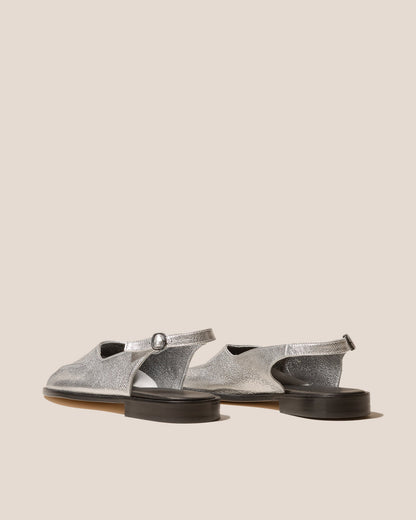 JULIOL SLINGBACK METALLIC - High-Cut Deconstructed Slingback Loafer - Hereu Women
