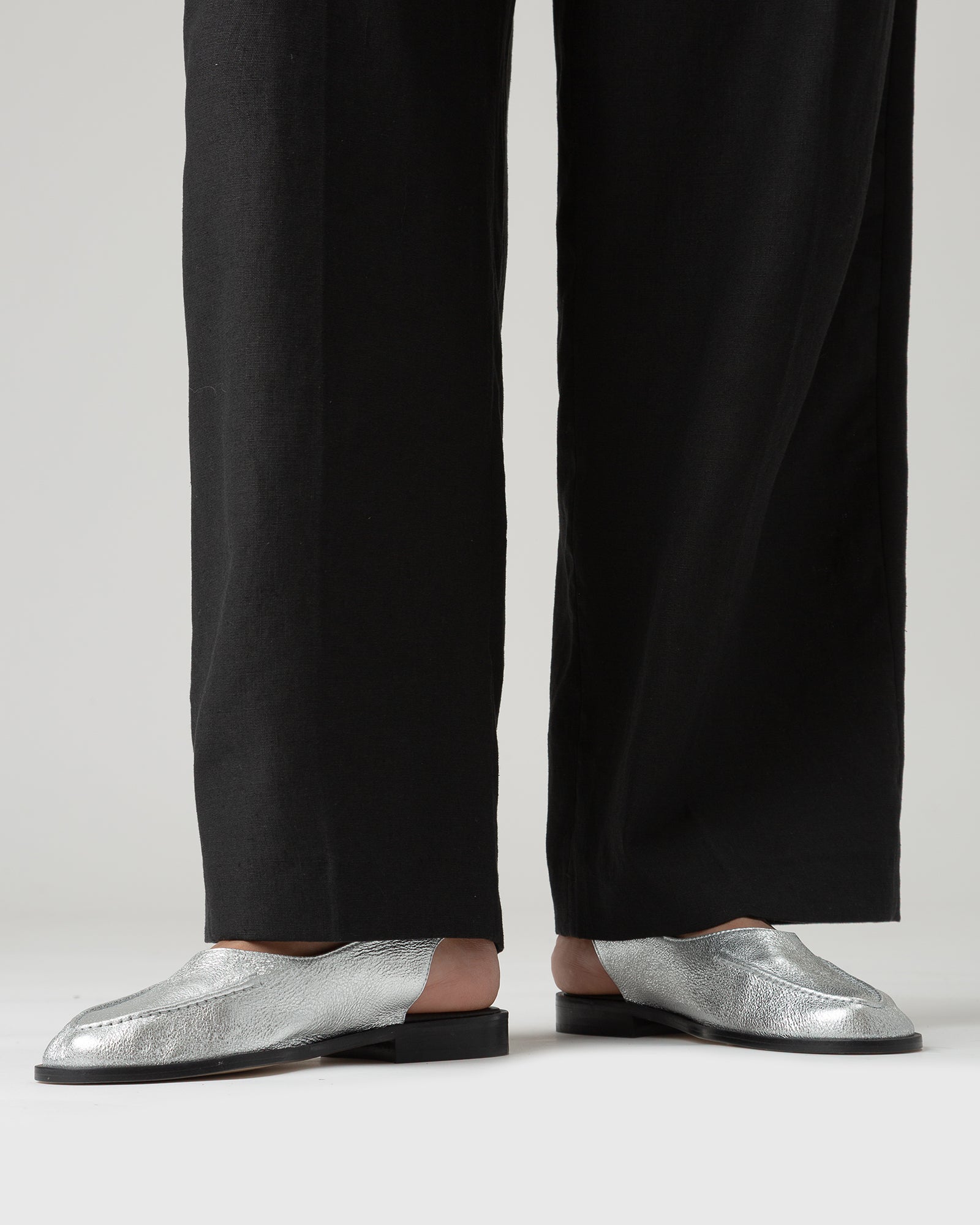 JULIOL SLINGBACK METALLIC - High-Cut Deconstructed Slingback Loafer - Hereu Women