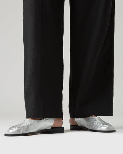 JULIOL SLINGBACK METALLIC - High-Cut Deconstructed Slingback Loafer - Hereu Women