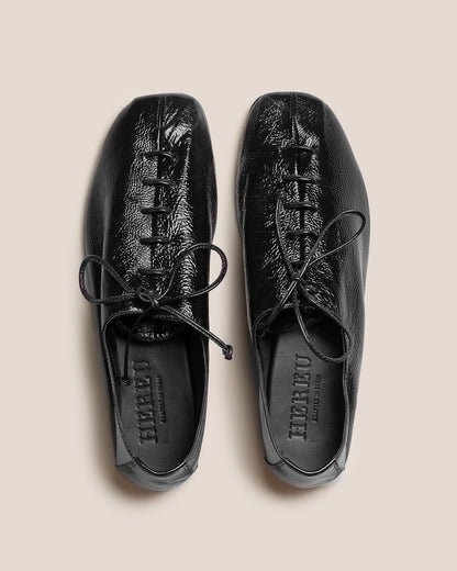 PLEGADA CRINKLED GLOSSY - Deconstructed Lace-up Shoe - Hereu Women