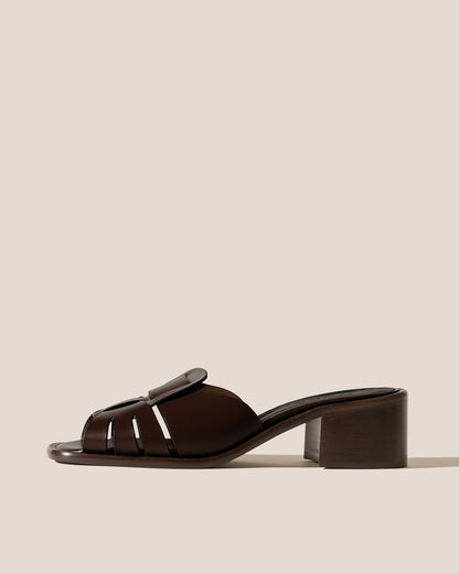 ANCORA SQUARED HEELED SLIDE - Heeled Fisherman Slide - Hereu Women