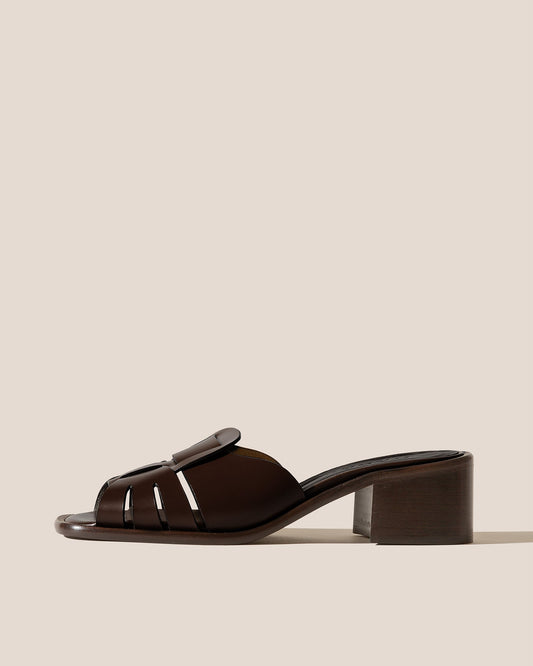ANCORA SQUARED HEELED SLIDE - Heeled Fisherman Slide - Hereu Women