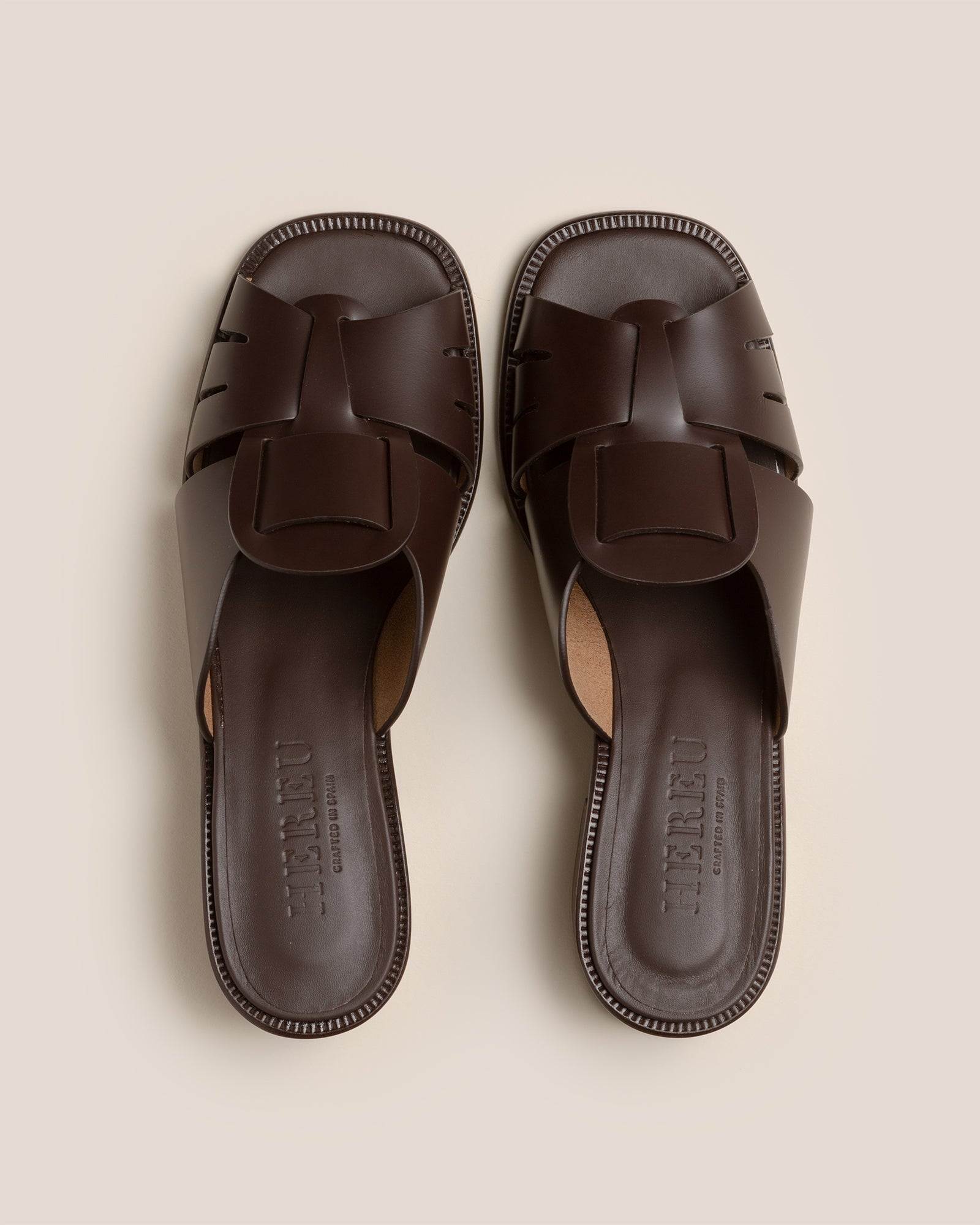 ANCORA SQUARED HEELED SLIDE - Heeled Fisherman Slide - Hereu Women