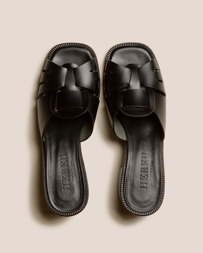 ANCORA SQUARED HEELED SLIDE - Heeled Fisherman Slide - Hereu Women
