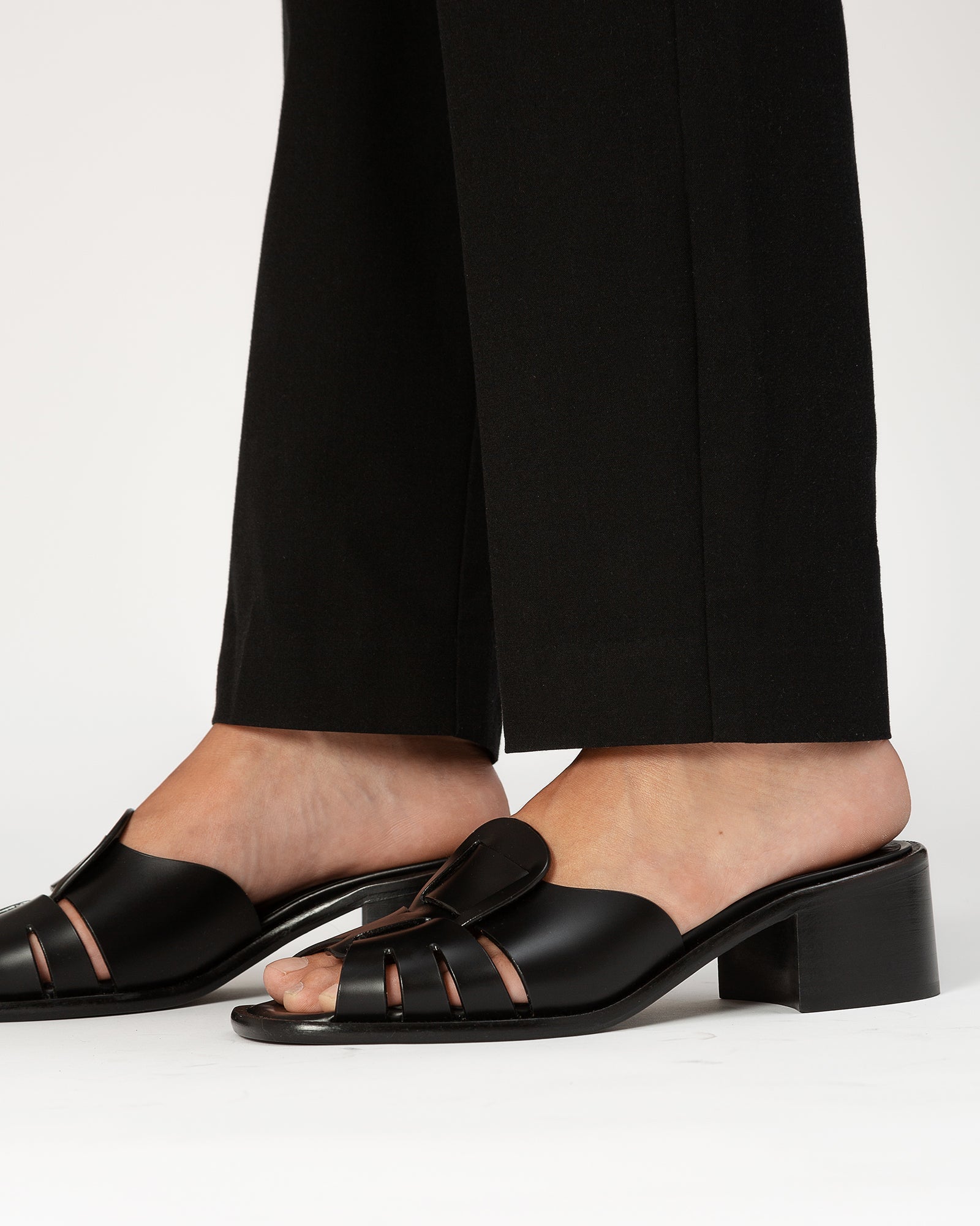 ANCORA SQUARED HEELED SLIDE - Heeled Fisherman Slide - Hereu Women