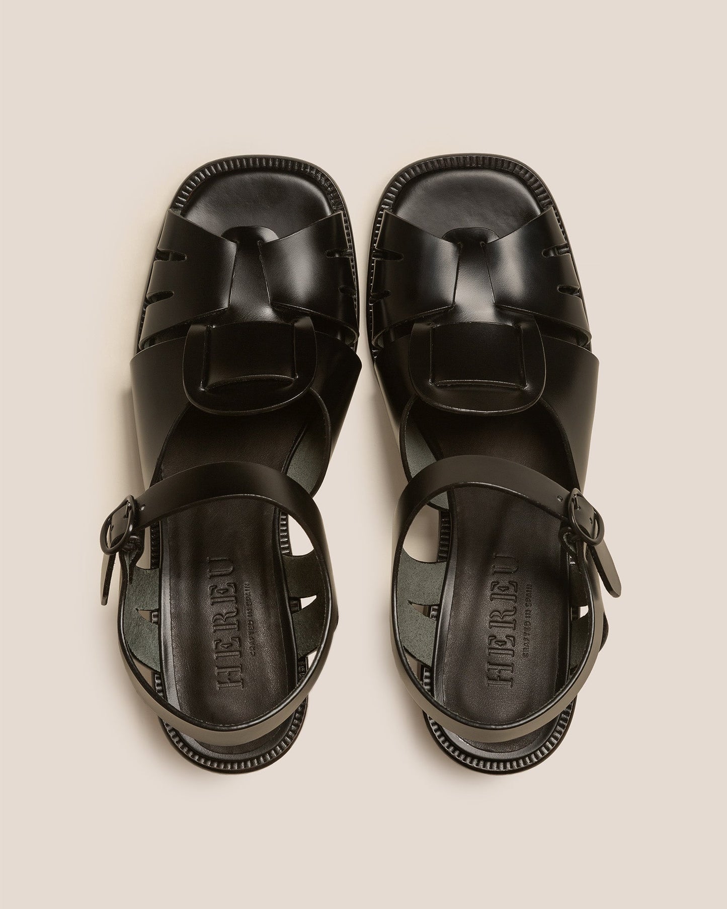 ANCORA SQUARED HEELED - Open-Toe Fisherman Sandal - Hereu Women