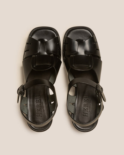 ANCORA SQUARED HEELED - Open-Toe Fisherman Sandal - Hereu Women