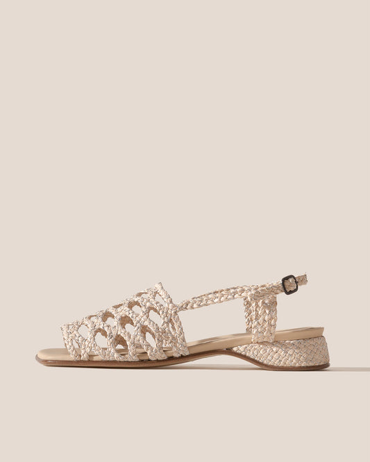 ALZIRA RAFFIA LUREX - Woven Slingback Sandal - Hereu Women