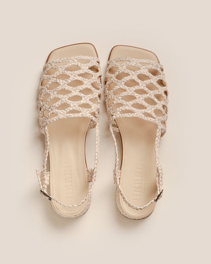 ALZIRA RAFFIA LUREX - Woven Slingback Sandal - Hereu Women