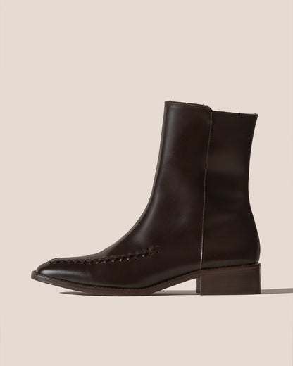 METLA POLISHED - Almond Toe Mid Calf Boot - Hereu Women