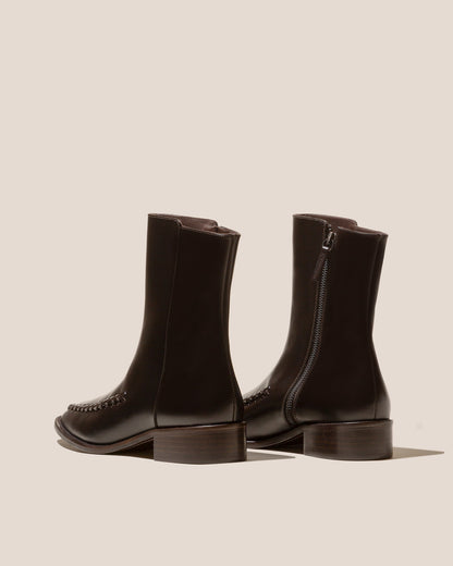 METLA POLISHED - Almond Toe Mid Calf Boot - Hereu Women