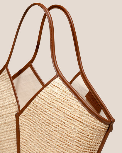 CALELLA RAFFIA - Leather-trimmed Tote Bag - Hereu Women|Men