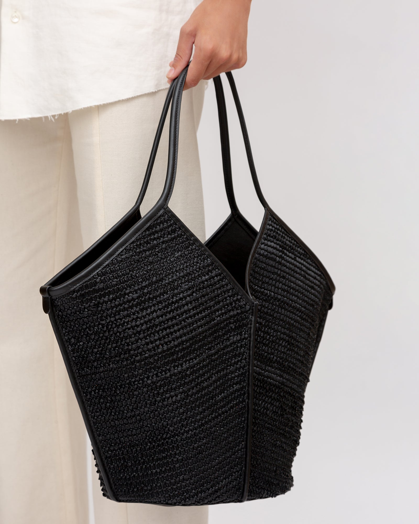 CALELLA RAFFIA - Leather-trimmed Tote Bag - Hereu Women|Men
