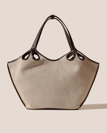 ESCALA LINEN - Cut-Out Tote Bag - Hereu Women