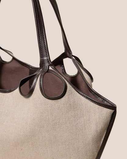 ESCALA LINEN - Cut-Out Tote Bag - Hereu Women