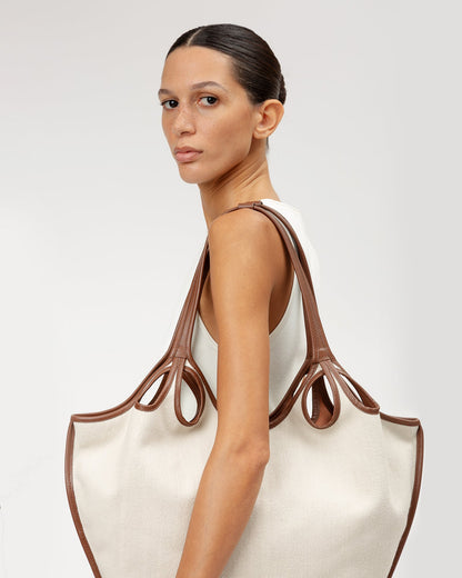 ESCALA LINEN - Cut-Out Tote Bag - Hereu Women