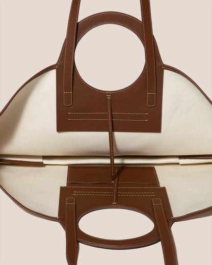 CALA S - Leather-trimmed Canvas Tote Bag - Hereu Women|Men