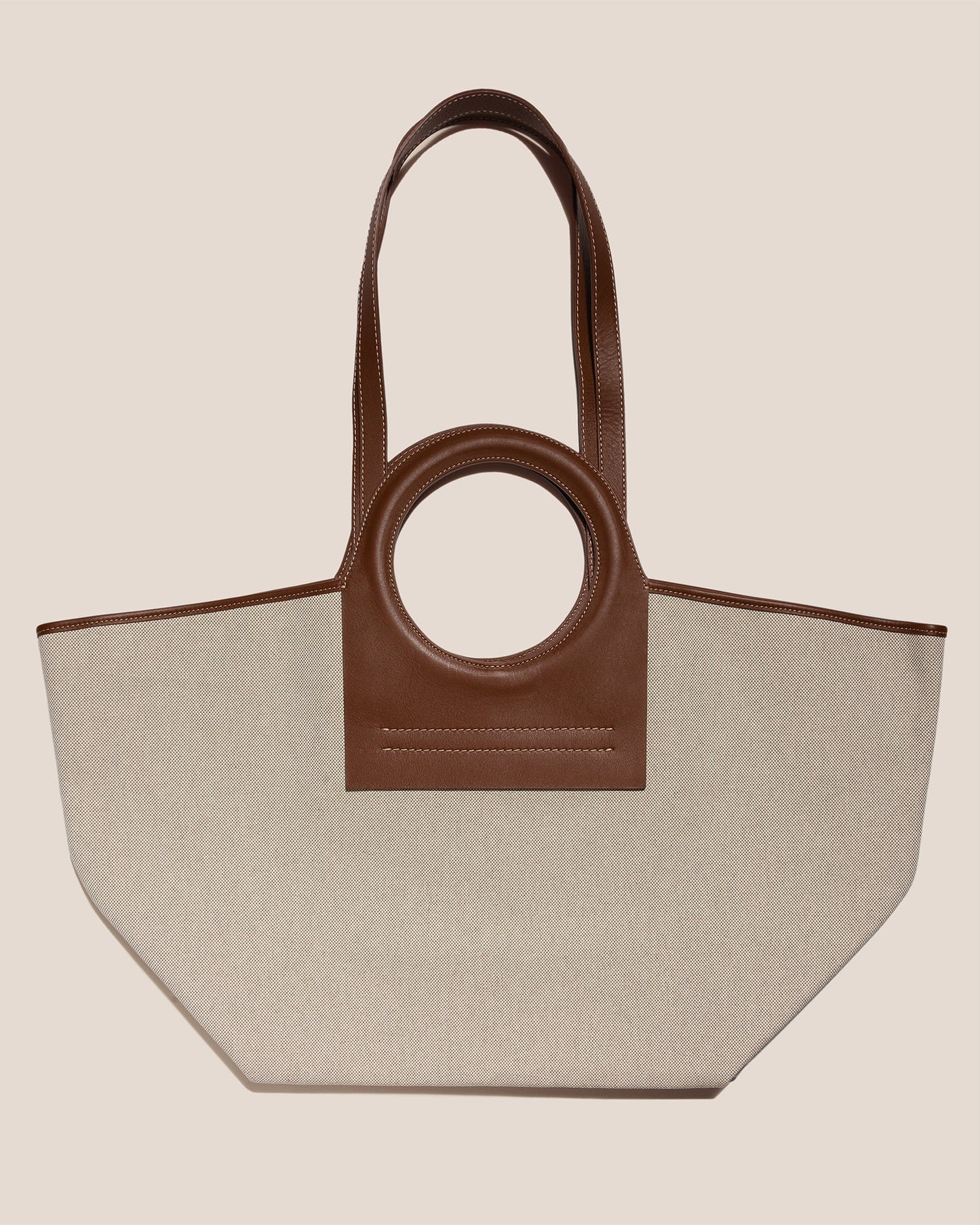 CALA L - Leather-trimmed Canvas Tote Bag - Hereu Women|Men