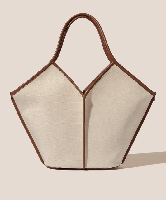CALELLA - Leather-trimmed Organic Cotton Tote Bag - Hereu Women|Men