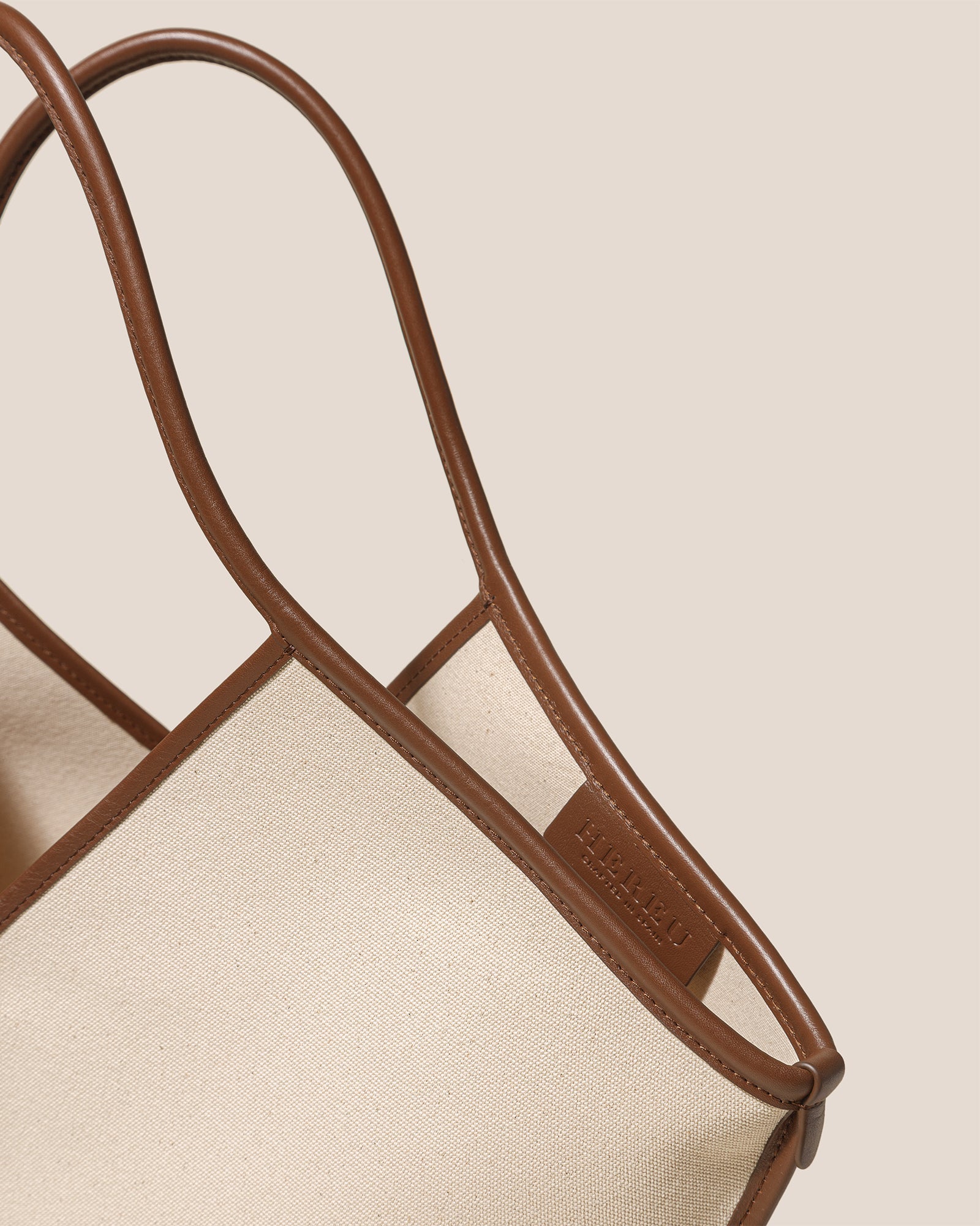 CALELLA - Leather-trimmed Organic Cotton Tote Bag - Hereu Women|Men