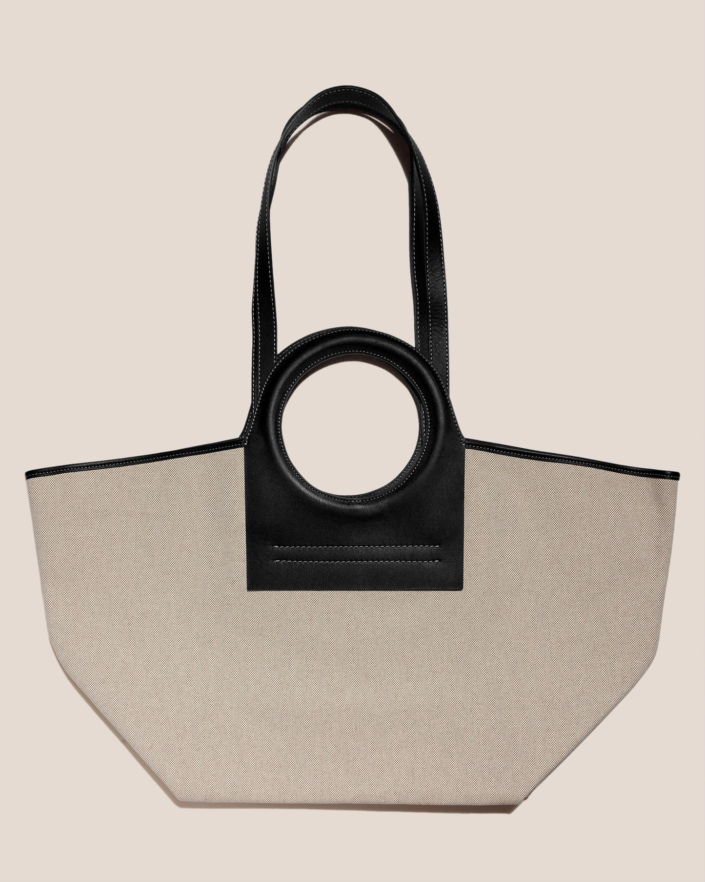 CALA L - Leather-trimmed Canvas Tote Bag - Hereu Women|Men