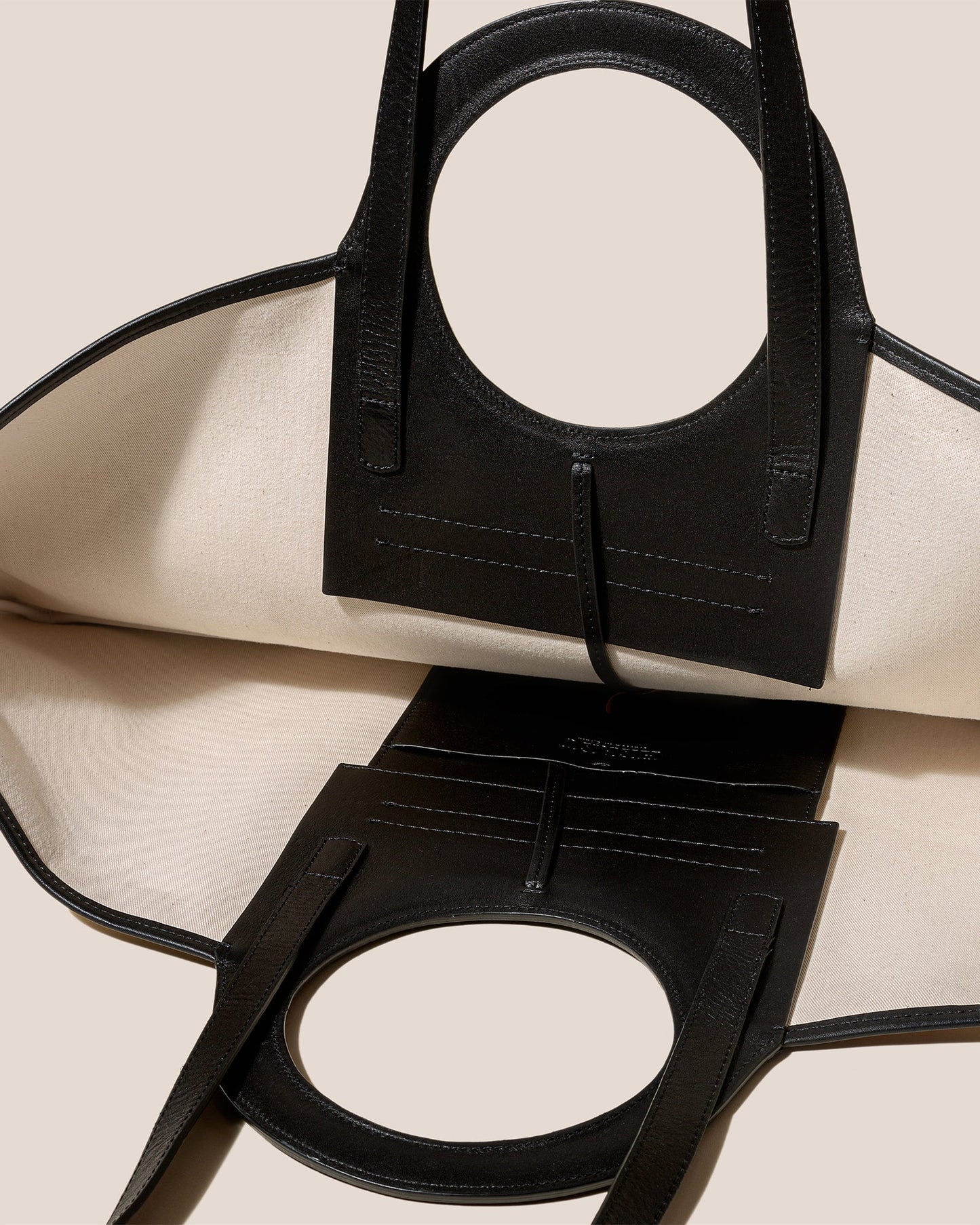 CALA L - Leather-trimmed Canvas Tote Bag - Hereu Women|Men