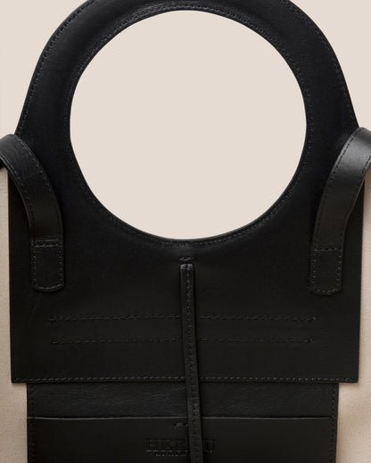 CALA L - Leather-trimmed Canvas Tote Bag - Hereu Women|Men