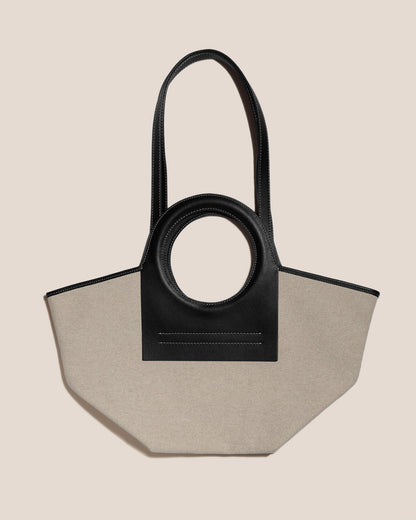 CALA S - Leather-trimmed Canvas Tote Bag - Hereu Women|Men