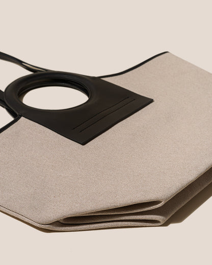 CALA S - Leather-trimmed Canvas Tote Bag - Hereu Women|Men