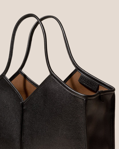 CALELLA SQUARED MEDIUM GRAINY - Leather-trimmed Tote Bag - Hereu Women|Men